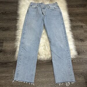 Agolde Criss Cross Jeans Womens Size‎ 27 Button Fly Fray Hem